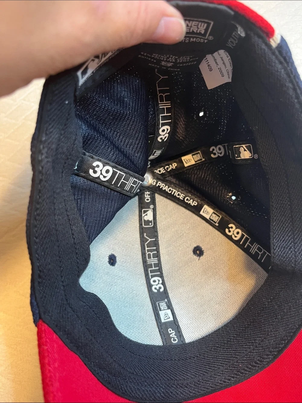 MLB Kids Fitted Navy and Red Boston Red Sox Baseball Cap, youth os